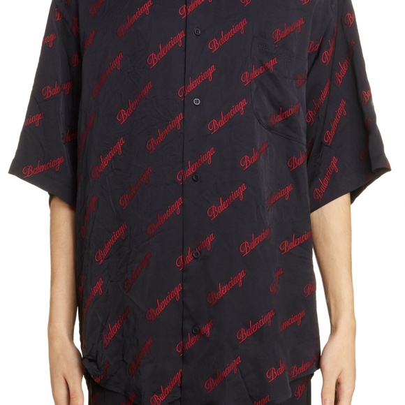 BALENCIAGA Pajama Short Sleeve Button-Up Shirt - Picture 5 of 16